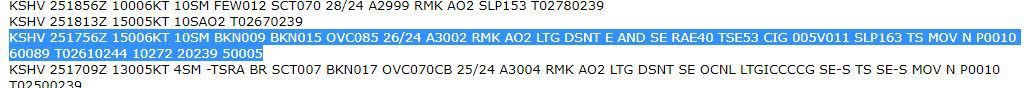 Midday Observation for Shreveport